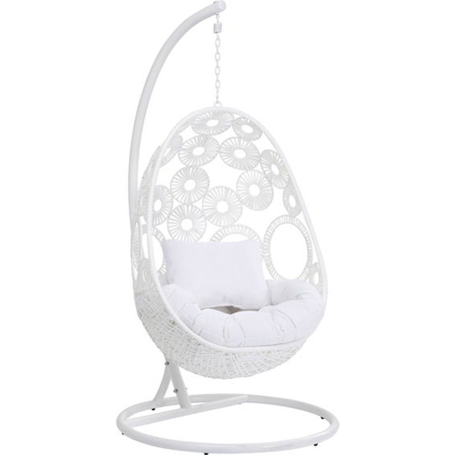 KARE DESIGN Ibiza White hngestol - hvid polyester, polyrattan og stl