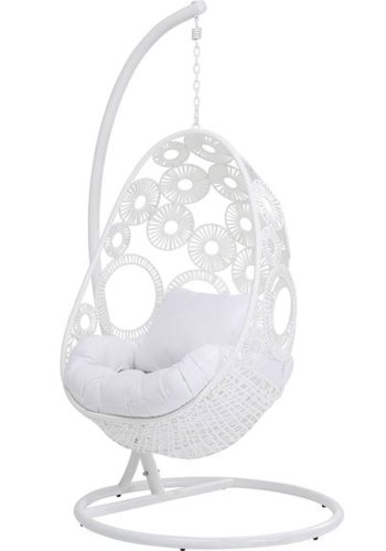 KARE DESIGN Ibiza White hngestol - hvid polyester, polyrattan og stl