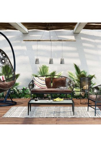 KARE DESIGN Tiki havebord, rektangulr - klar glas og sort aluminium (108x59)