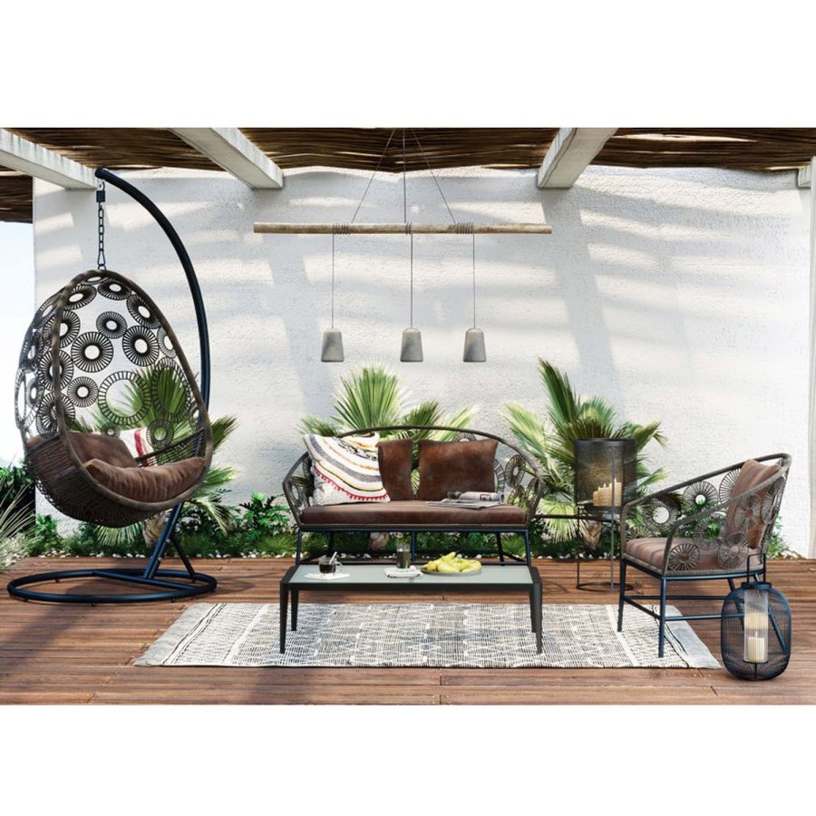 KARE DESIGN Tiki havebord, rektangulr - klar glas og sort aluminium (108x59)