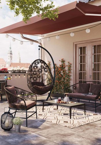 KARE DESIGN Tiki havebord, rektangulr - klar glas og sort aluminium (108x59)