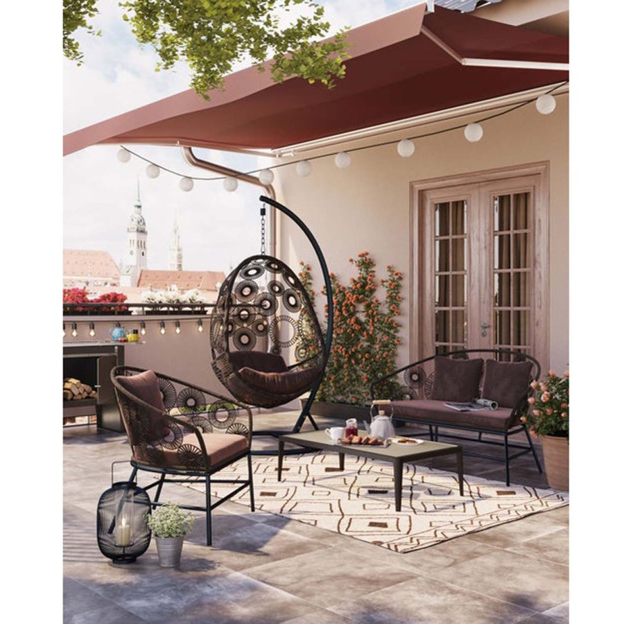 KARE DESIGN Tiki havebord, rektangulr - klar glas og sort aluminium (108x59)