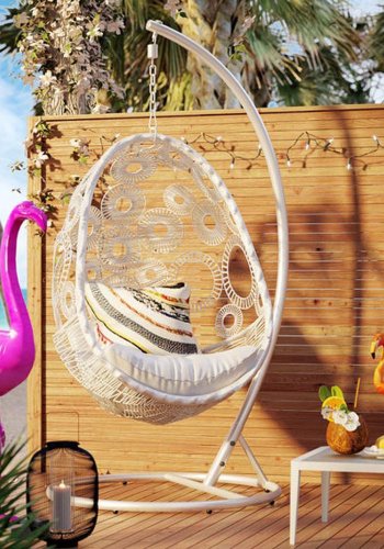 KARE DESIGN Tiki havebord, rektangulr - klar glas og hvid aluminium (108x59)