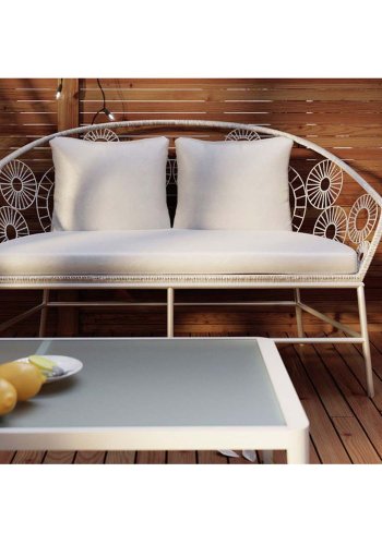 KARE DESIGN Tiki havebord, rektangulr - klar glas og hvid aluminium (108x59)