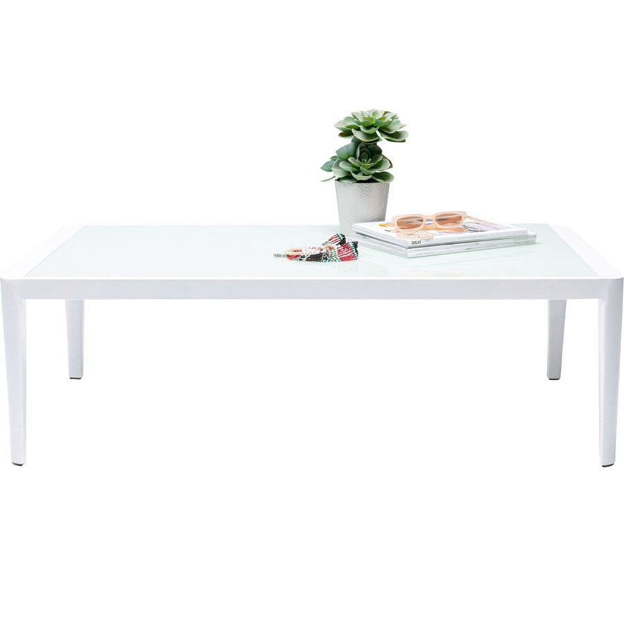 KARE DESIGN Tiki havebord, rektangulr - klar glas og hvid aluminium (108x59)