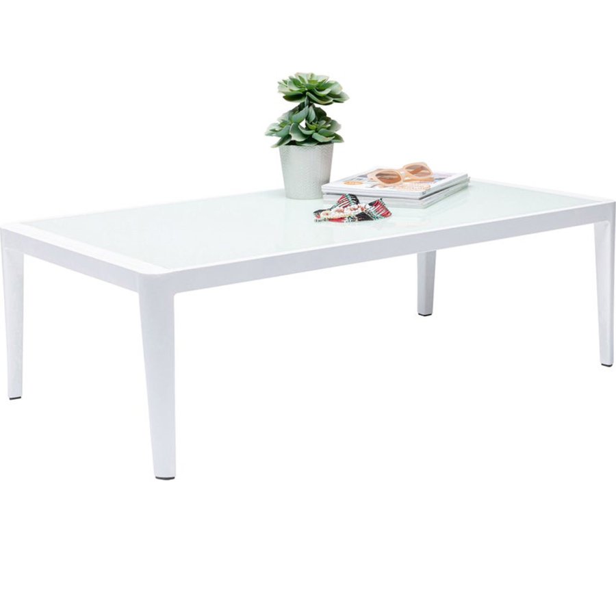 KARE DESIGN Tiki havebord, rektangulr - klar glas og hvid aluminium (108x59)