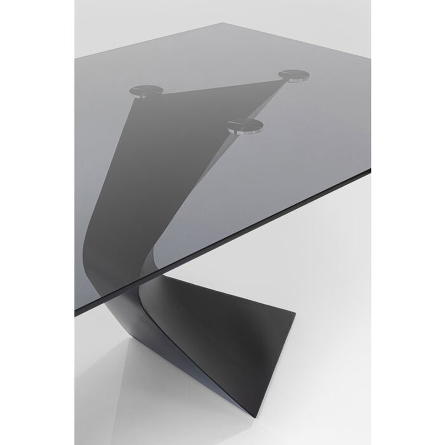 KARE DESIGN Gloria Sort spisebord, rektangulrt - glass og sort stl (200x100)