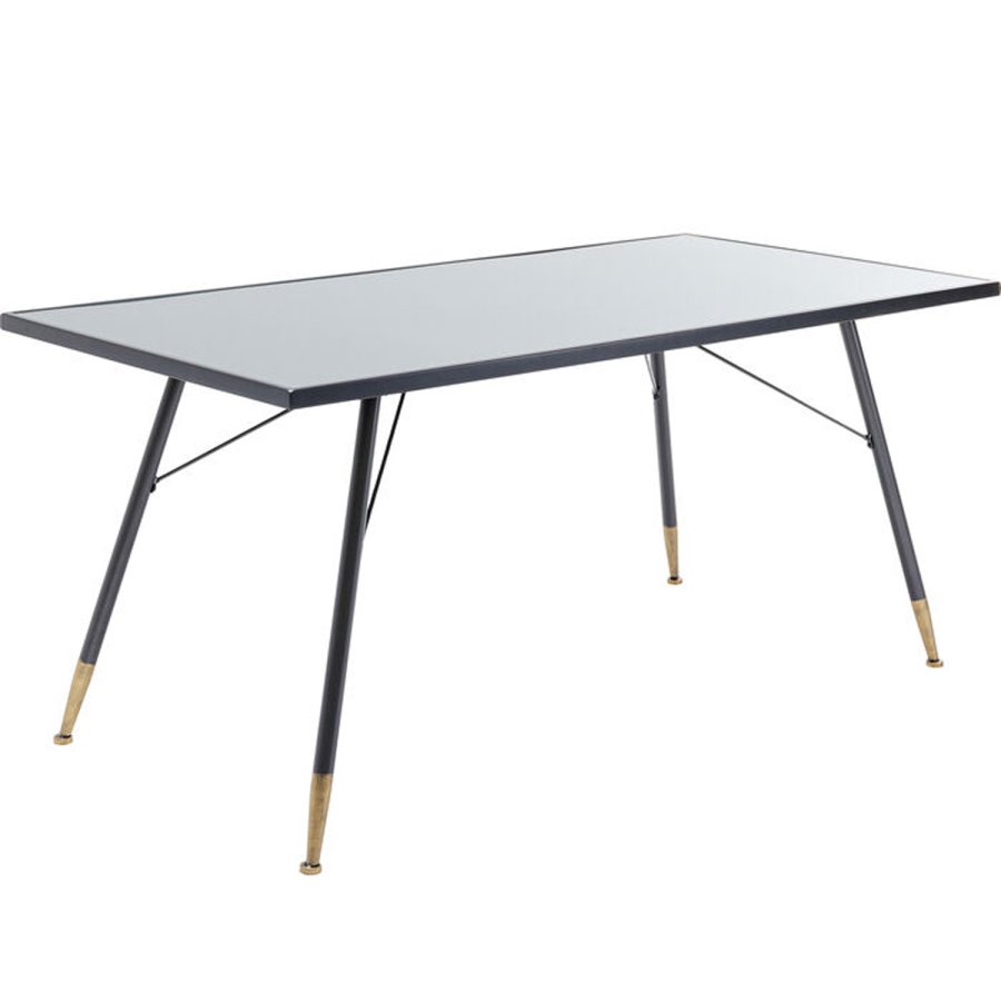 KARE DESIGN La Gomera spisebord - klar glas/sort MDF og antracitgr/messing stl (160x80)