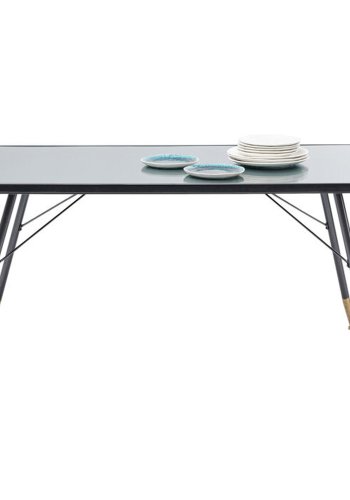 KARE DESIGN La Gomera spisebord - klar glas/sort MDF og antracitgr/messing stl (160x80)