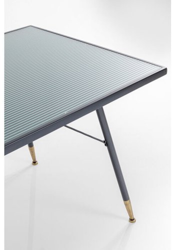 KARE DESIGN La Gomera spisebord - klar glas/sort MDF og antracitgr/messing stl (160x80)