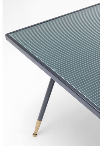 KARE DESIGN La Gomera spisebord - klar glas/sort MDF og antracitgr/messing stl (160x80)