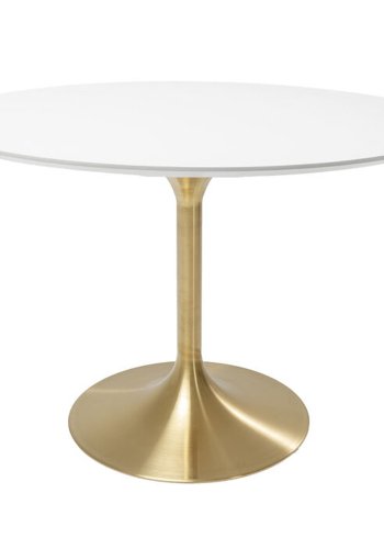 KARE DESIGN Invitation Set White Brass spisebord, rund - hvid MDF og messing stl (120)