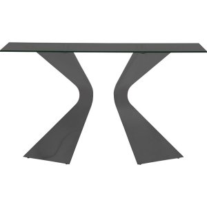 KARE DESIGN Gloria Black konsolbord - rökigt glas och svart stl (140x81)