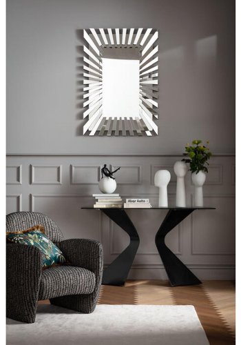 KARE DESIGN Gloria Black Konsolentisch - Rauchglas und schwarzer Stahl (140x81)