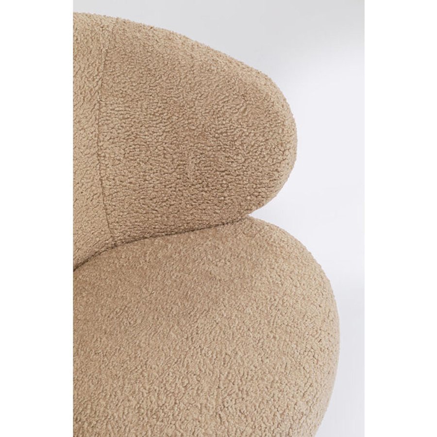 KARE DESIGN Carella drejestol - beige bamsestof polyester og stl