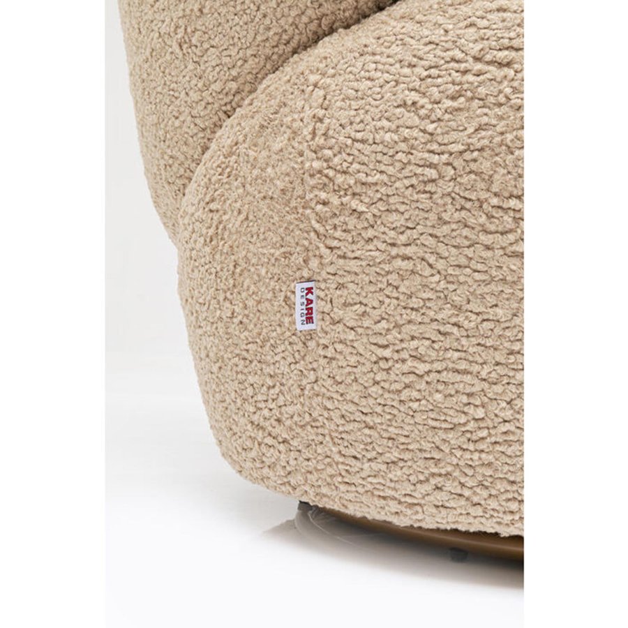 KARE DESIGN Carella drejestol - beige bamsestof polyester og stl
