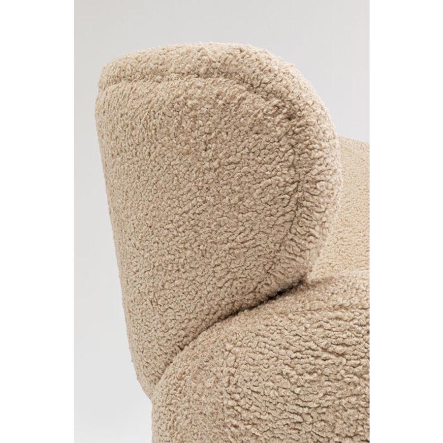 KARE DESIGN Carella drejestol - beige bamsestof polyester og stl