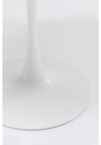 KARE DESIGN Veneto Marble White spisebord, rund - hvid mineralmarmor og hvid stl (110)