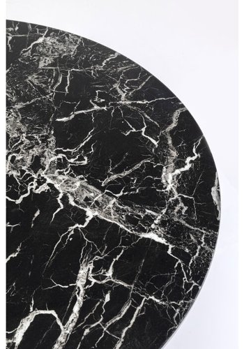 KARE DESIGN Veneto Marble Black spisebord, rund - sort mineralmarmor og sort stl (110)