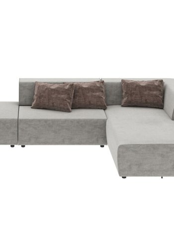 KARE DESIGN Infinity Vegas hjrnesofa, m. 3 puder - gr stof og plast