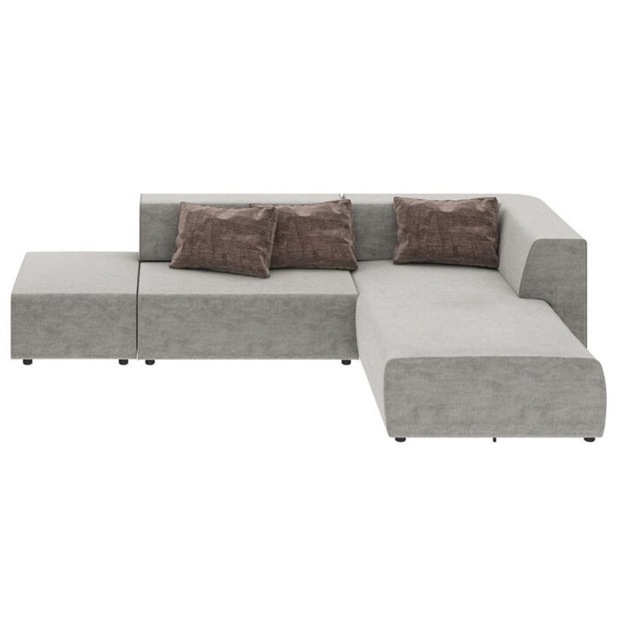 KARE DESIGN Infinity Vegas hjrnesofa, m. 3 puder - gr stof og plast