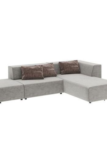 KARE DESIGN Infinity Vegas hjrnesofa, m. 3 puder - gr stof og plast