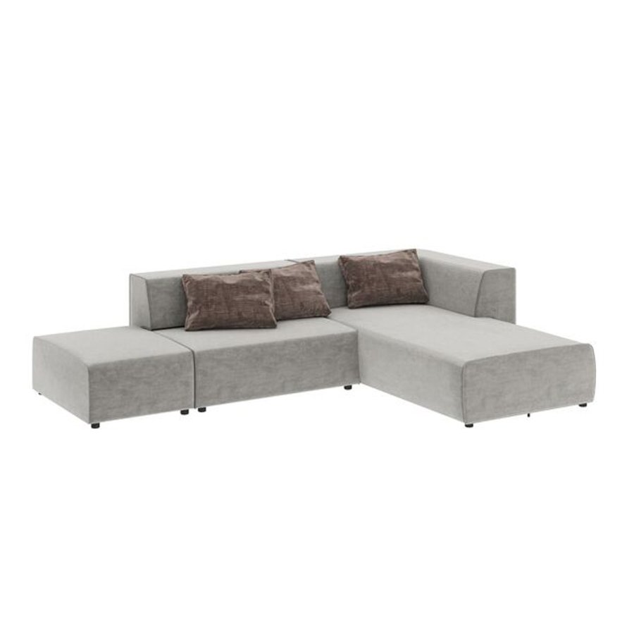 KARE DESIGN Infinity Vegas hjrnesofa, m. 3 puder - gr stof og plast