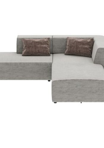 KARE DESIGN Infinity Boston hjrnesofa, m. 2 mrkegr puder - gr stof og plast