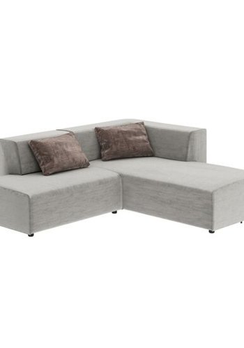 KARE DESIGN Infinity Boston hjrnesofa, m. 2 mrkegr puder - gr stof og plast