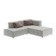 KARE DESIGN Infinity Boston hjrnesofa, m. 2 mrkegr puder - gr stof og plast