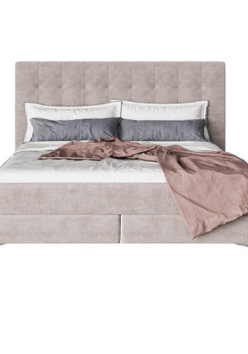 KARE DESIGN Boxspring Bed Benito Star Cream seng - creme polyester og stl (160x200)