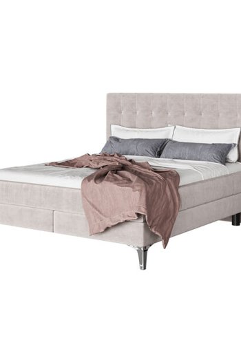 KARE DESIGN Boxspring Bed Benito Star Cream seng - creme polyester og stl (160x200)