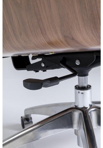 KARE DESIGN Rouven kontorstol, m. vippefunktion - sort kunstlder, brun valnddefinèr og aluminium