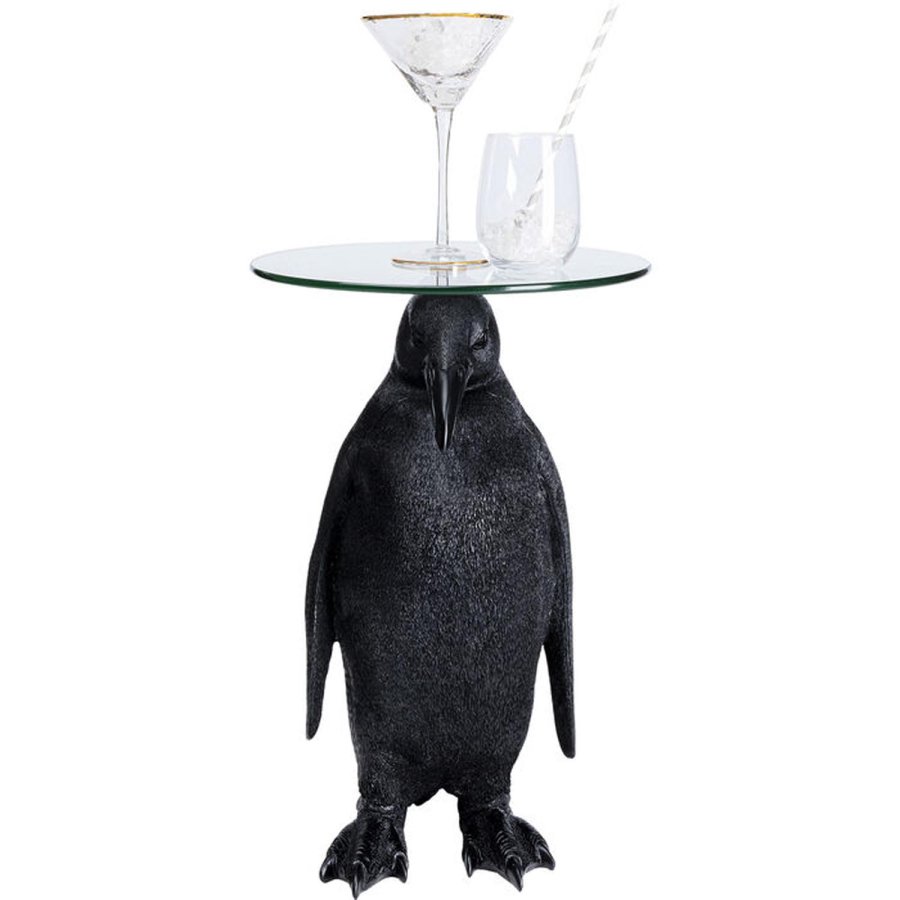 KARE DESIGN Animal Ms Penguin sidebord, rundt - klart glass og polyresin (32)