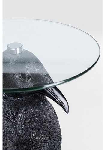 KARE DESIGN Animal Ms Penguin sidebord, rundt - klart glass og polyresin (32)