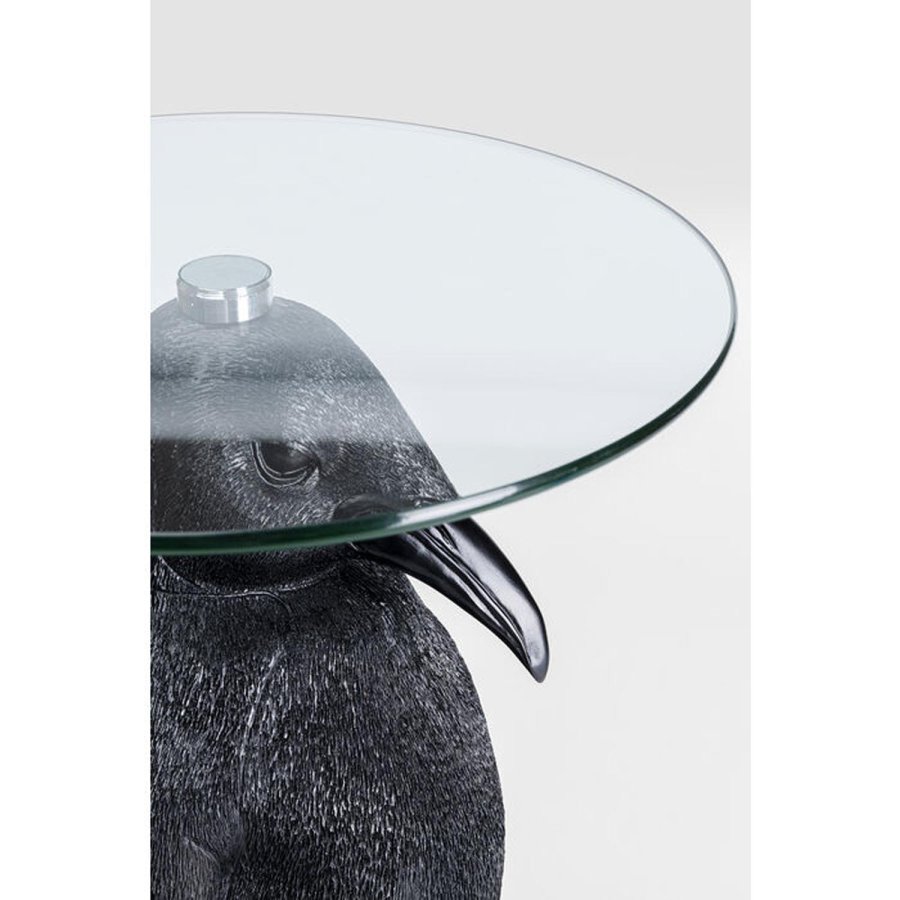 KARE DESIGN Animal Ms Penguin sidebord, rundt - klart glass og polyresin (32)