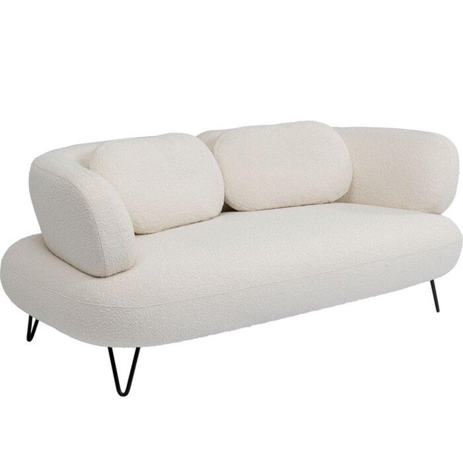 KARE DESIGN Peppo White 2 pers. sofa - hvid polyester og stl