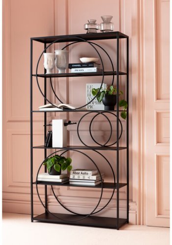 KARE DESIGN Shelf Circle reol, rektangulr - sort stl(H:200cm x100cm x 35cm)