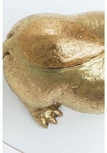 KARE DESIGN Hippo salongbord, ovalt - klart glass og gull polyresin (80x49)