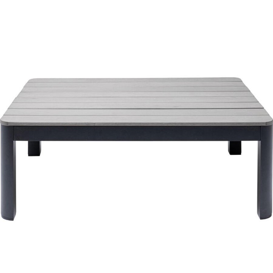 KARE DESIGN Holiday Black multifunktionelt havebord/bord med bnk - polywood og aluminium (90x71)