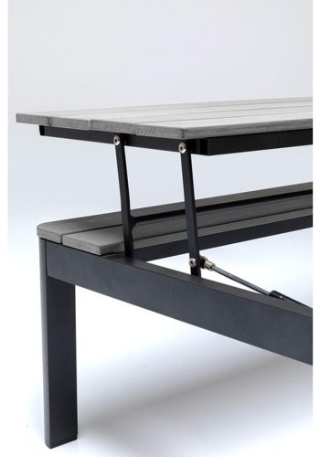 KARE DESIGN Holiday Black multifunktionelt havebord/bord med bnk - polywood og aluminium (90x71)
