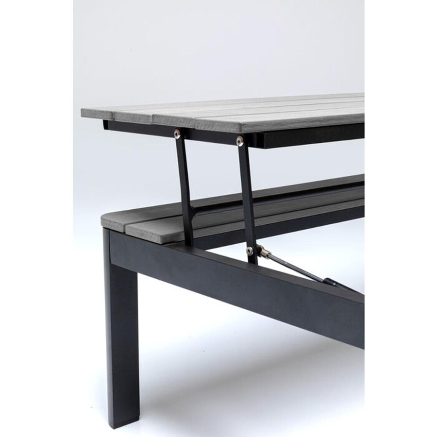 KARE DESIGN Holiday Black multifunktionelt havebord/bord med bnk - polywood og aluminium (90x71)