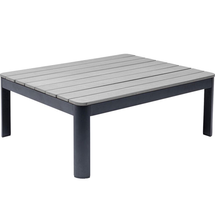 KARE DESIGN Holiday Black multifunktionelt havebord/bord med bnk - polywood og aluminium (90x71)