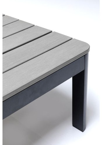 KARE DESIGN Holiday Black multifunktionelt havebord/bord med bnk - polywood og aluminium (90x71)