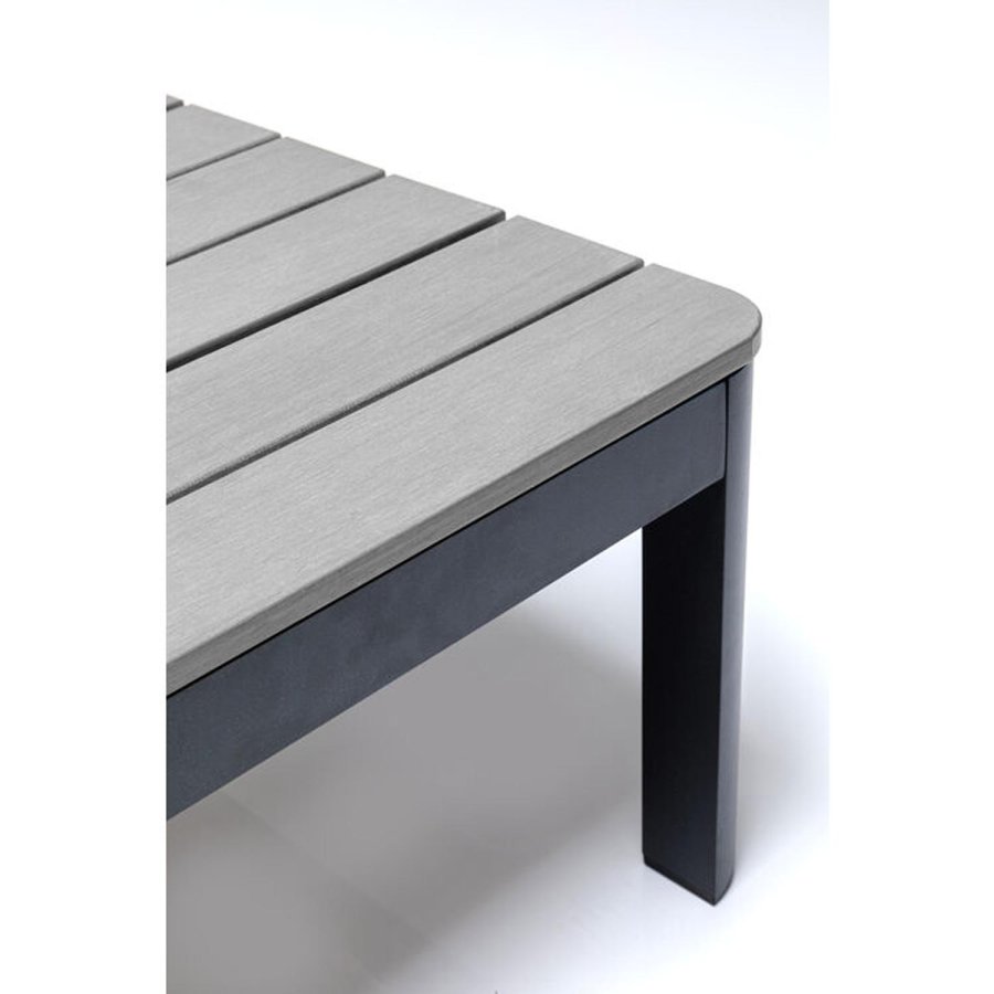 KARE DESIGN Holiday Black multifunktionelt havebord/bord med bnk - polywood og aluminium (90x71)
