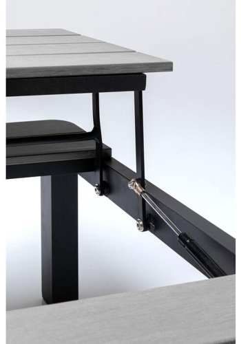 KARE DESIGN Holiday Black multifunktionelt havebord/bord med bnk - polywood og aluminium (90x71)
