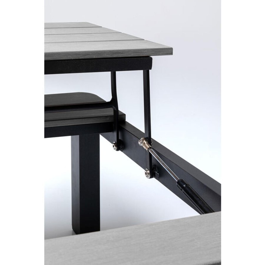 KARE DESIGN Holiday Black multifunktionelt havebord/bord med bnk - polywood og aluminium (90x71)