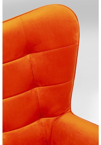 KARE DESIGN Oscar Velvet Orange drejestol, m. armln - orange fljl polyester og stl