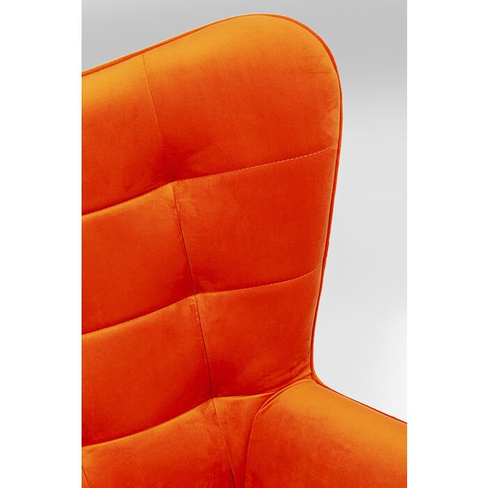 KARE DESIGN Oscar Velvet Orange drejestol, m. armln - orange fljl polyester og stl