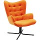 KARE DESIGN Oscar Velvet Orange drejestol, m. armln - orange fljl polyester og stl